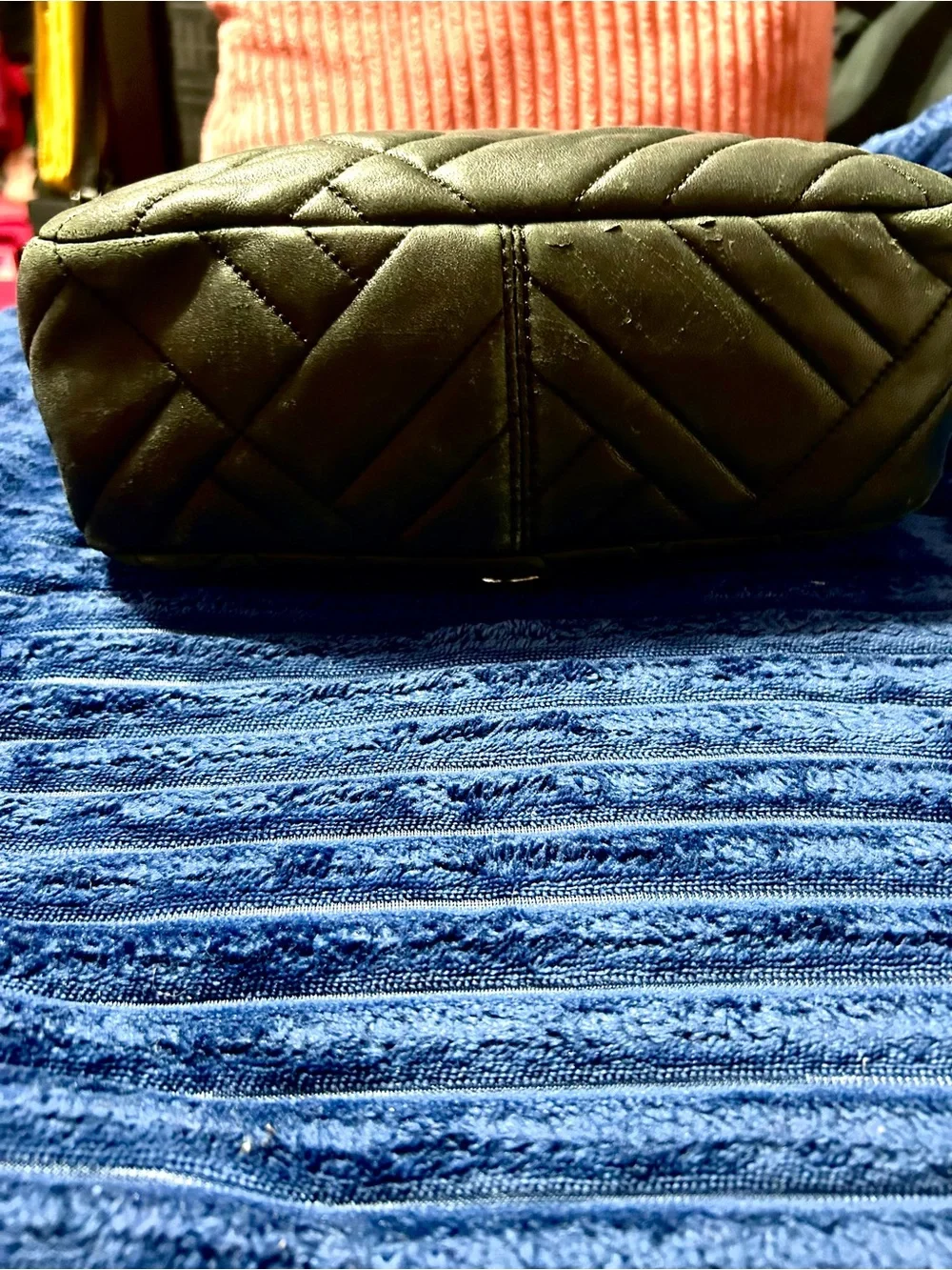 Michael Kors Black Quilted Shoulder Bag with Silver Chain